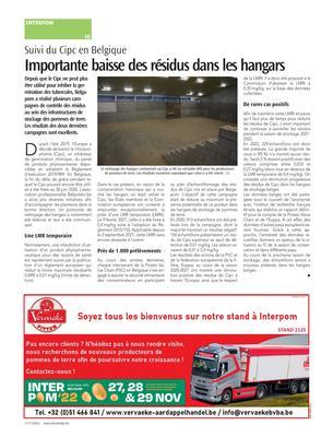 Importante baisse des résidus dans les hangars