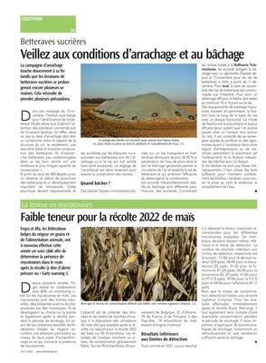 Veillez aux conditions d’arrachage et au bâchage Veillez aux conditions d’arrachage et au bâchage