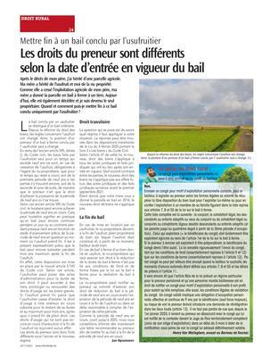 Les droits du preneur sont différents selon la date d’entrée en vigueur du bail Les droits du preneur sont différents selon la date d’entrée en vigueur du bail