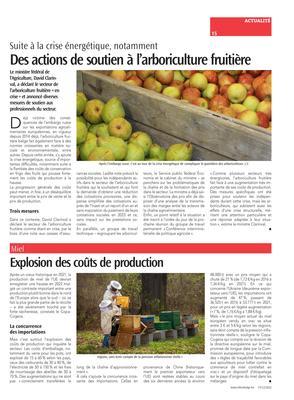 Des actions de soutien à l’arboriculture fruitière Des actions de soutien à l’arboriculture fruitière