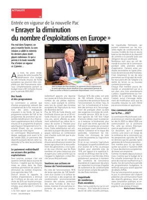 «Enrayer la diminutiondu nombre d’exploitations en Europe» «Enrayer la diminutiondu nombre d’exploitations en Europe»