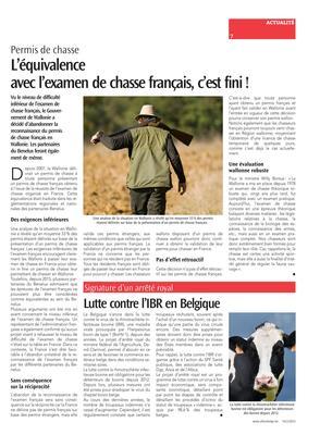 L’équivalence avec l’examen de chasse français, c’est fini! L’équivalence avec l’examen de chasse français, c’est fini!