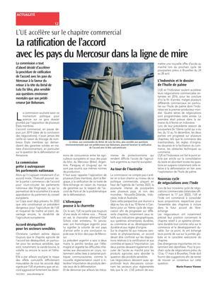 La ratification de l’accordavec les pays du Mercosur dans la ligne de mire