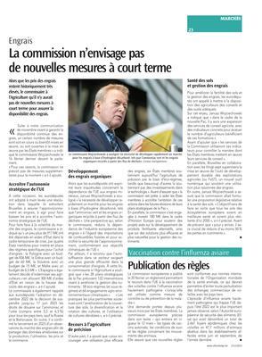 La commission n’envisage pasde nouvelles mesures à court terme La commission n’envisage pasde nouvelles mesures à court terme