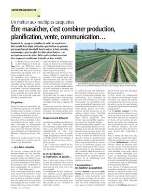 Être maraîcher, c’est combiner production,planification, vente, communication… Être maraîcher, c’est combiner production,planification, vente, communication…