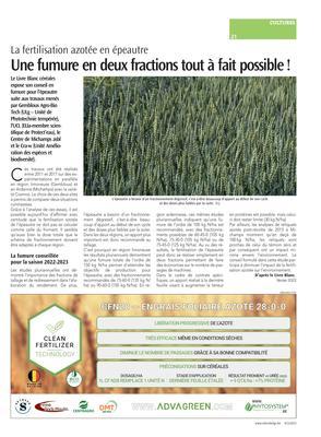 Une fumure en deux fractions tout à fait possible! Une fumure en deux fractions tout à fait possible!