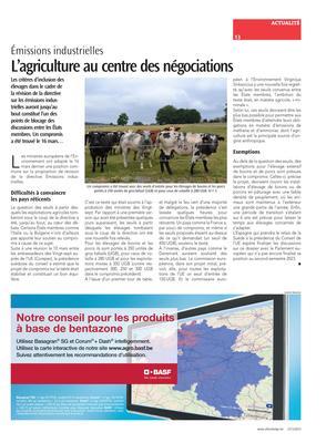 L’agriculture au centre des négociations L’agriculture au centre des négociations