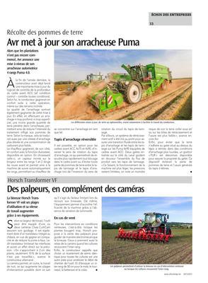 Avr met à jour son arracheuse Puma Avr met à jour son arracheuse Puma