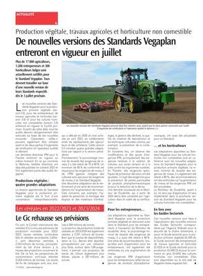 De nouvelles versions des Standards Vegaplanentreront en vigueur en juillet De nouvelles versions des Standards Vegaplanentreront en vigueur en juillet