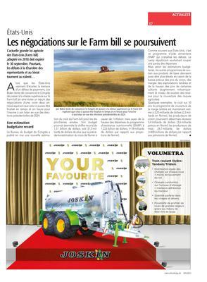Les négociations sur le Farm bill se poursuivent Les négociations sur le Farm bill se poursuivent