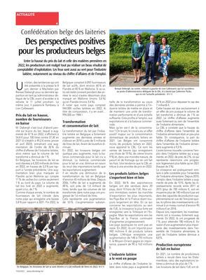Des perspectives positivespour les producteurs belges Des perspectives positivespour les producteurs belges