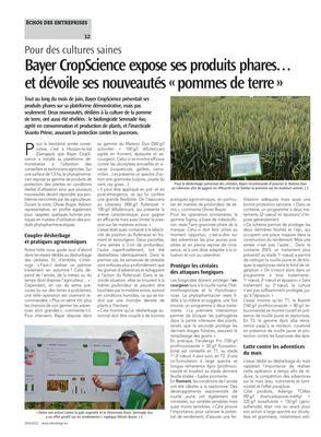 Bayer CropScience expose ses produits phares…et dévoile ses nouveautés «pommes de terre» Bayer CropScience expose ses produits phares…et dévoile ses nouveautés «pommes de terre»