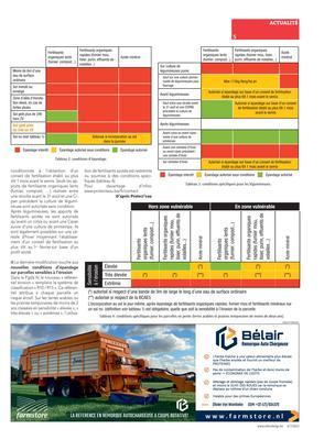 Les nouvelles conditions d’épandages sous la loupe Les nouvelles conditions d’épandages sous la loupe