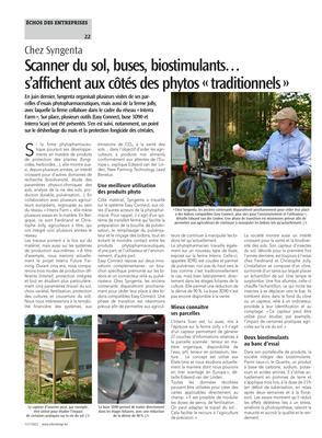 Scanner du sol, buses, biostimulants…s’affichent aux côtés des phytos «traditionnels» Scanner du sol, buses, biostimulants…s’affichent aux côtés des phytos «traditionnels»