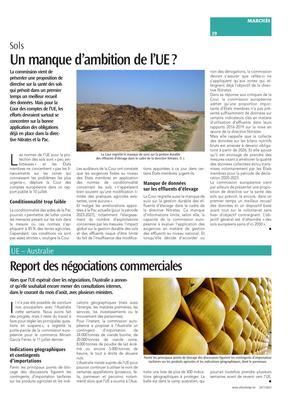 Report des négociations commerciales Report des négociations commerciales