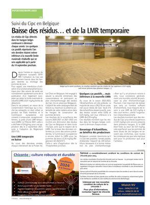 Baisse des résidus… et de la LMR temporaire Baisse des résidus… et de la LMR temporaire