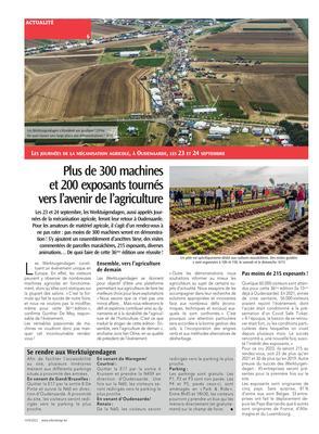 Plus de 300 machineset 200 exposants tournésvers l’avenir de l’agriculture Plus de 300 machineset 200 exposants tournésvers l’avenir de l’agriculture