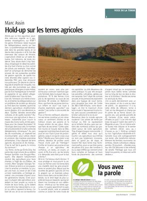 Hold-up sur les terres agricoles Hold-up sur les terres agricoles