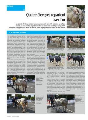 Quatre élevages repartent avec l’or Quatre élevages repartent avec l’or