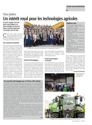 Un intérêt royal pour les technologies agricoles Un intérêt royal pour les technologies agricoles