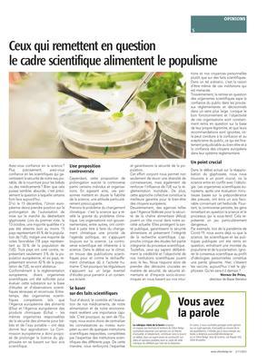 Ceux qui remettent en question le cadre scientifique alimentent le populisme Ceux qui remettent en question le cadre scientifique alimentent le populisme
