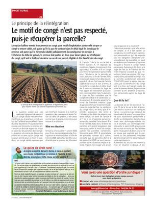 Le motif de congé n’est pas respecté, puis-je récupérer la parcelle? Le motif de congé n’est pas respecté, puis-je récupérer la parcelle?