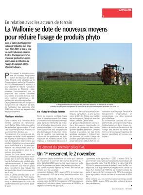 La Wallonie se dote de nouveaux moyenspour réduire l’usage de produits phyto La Wallonie se dote de nouveaux moyenspour réduire l’usage de produits phyto