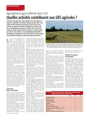 Quelles activités contribuent aux GES agricoles? Quelles activités contribuent aux GES agricoles?