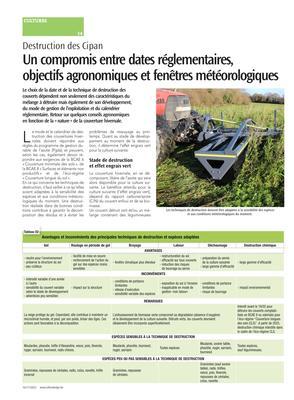 Un compromis entre dates réglementaires,objectifs agronomiques et fenêtres météorologiques Un compromis entre dates réglementaires,objectifs agronomiques et fenêtres météorologiques
