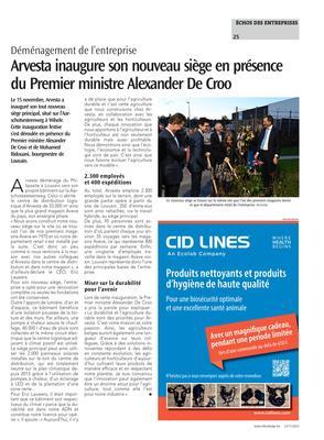 Arvesta inaugure son nouveau siège en présencedu Premier ministre Alexander De Croo Arvesta inaugure son nouveau siège en présencedu Premier ministre Alexander De Croo