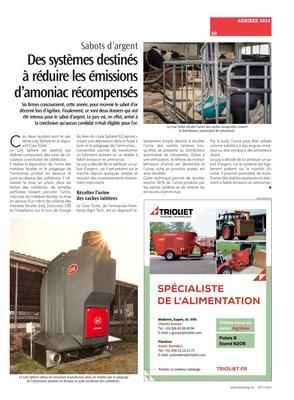 Des systèmes destinésà réduire les émissions d’amoniac récompensés Des systèmes destinésà réduire les émissions d’amoniac récompensés