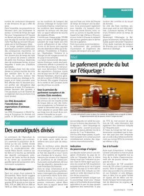Le parlement proche du but sur l’étiquetage ! Le parlement proche du but sur l’étiquetage !