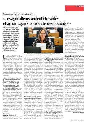 «Les agriculteurs veulent être aidéset accompagnés pour sortir des pesticides» «Les agriculteurs veulent être aidéset accompagnés pour sortir des pesticides»