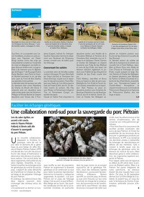 Une collaboration nord-sud pour la sauvegarde du porc Piétrain Une collaboration nord-sud pour la sauvegarde du porc Piétrain