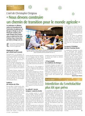 Interdiction du S-métolachlor plus tôt que prévu Interdiction du S-métolachlor plus tôt que prévu