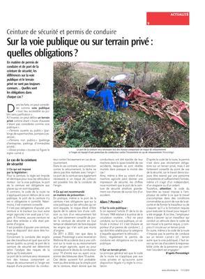 Sur la voie publique ou sur terrain privé:quelles obligations? Sur la voie publique ou sur terrain privé:quelles obligations?