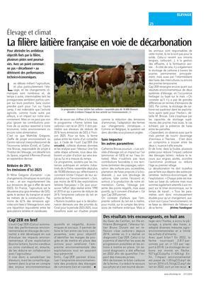 La filière laitière française en voie de décarbonation La filière laitière française en voie de décarbonation