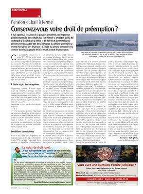 Conservez-vous votre droit de préemption? Conservez-vous votre droit de préemption?