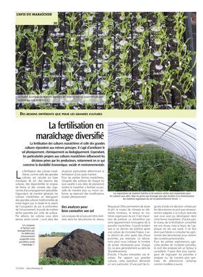 La fertilisation enmaraîchage diversifié La fertilisation enmaraîchage diversifié