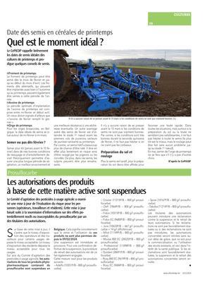 Les autorisations des produits à base de cette matière active sont suspendues Les autorisations des produits à base de cette matière active sont suspendues