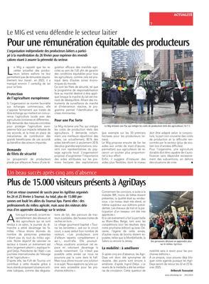 Plus de 15.000 visiteurs présents à AgriDays Plus de 15.000 visiteurs présents à AgriDays