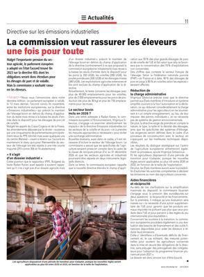 La commission veut rassurer les éleveurs une fois pour toute La commission veut rassurer les éleveurs une fois pour toute