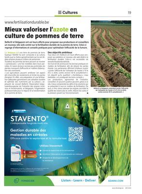 Mieux valoriser l’azote en culture de pommes de terre Mieux valoriser l’azote en culture de pommes de terre