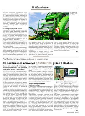 De nombreuses nouvelles possibilités, grâce à l’Isobus De nombreuses nouvelles possibilités, grâce à l’Isobus