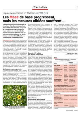 Les Maec de base progressent,mais les mesures ciblées souffrent… Les Maec de base progressent,mais les mesures ciblées souffrent…
