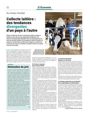 Collecte laitière : des tendances divergentes d’un pays à l’autre Collecte laitière : des tendances divergentes d’un pays à l’autre