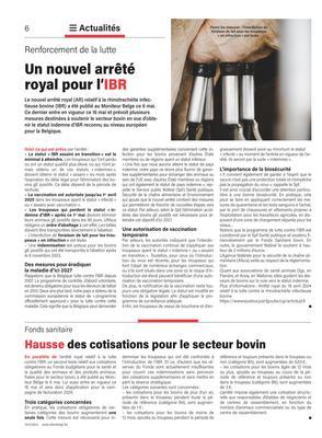 Un nouvel arrêté royal pour l’IBR Un nouvel arrêté royal pour l’IBR