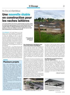 Une nouvelle étable en construction pour les vaches laitières