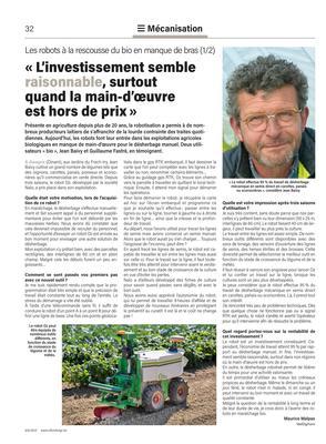 «L’investissement semble raisonnable, surtoutquand la main-d’œuvreest hors de prix» «L’investissement semble raisonnable, surtoutquand la main-d’œuvreest hors de prix»
