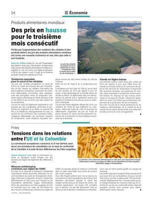 Des prix en hausse pour le troisième mois consécutif Des prix en hausse pour le troisième mois consécutif